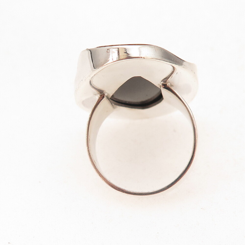 Starborn 925 Sterling Silver Vintage Real Blister Pearl Modernist Ring Size 8.5 - Picture 5 of 8